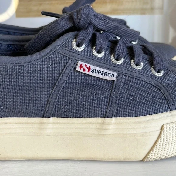 Superga Blue Platform Sneakers - Picture 2 of 8